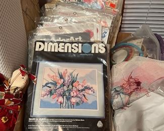 Loads of new old stock needlepoint kits