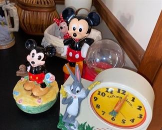 Mickey and Bugs Bunny clocks