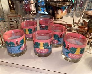 Beach Coca Cola glasses 