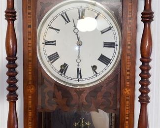 Antique clock with inlay cabinet