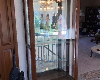 Glass front and sides lighted display cabinet 
