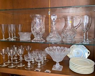 Fine dining china and crystal glassware 
