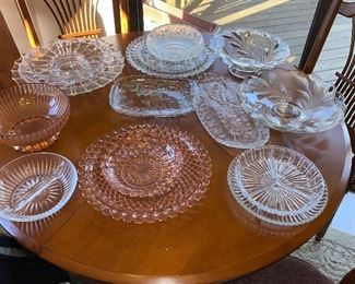 Various glass serving pieces