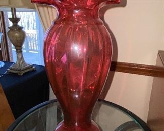 Fenton ruby red vase