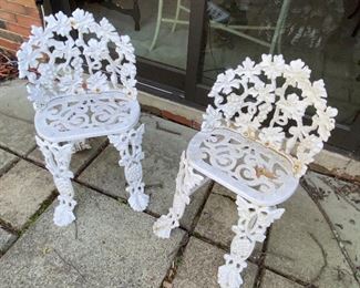 White Iron garden chairs