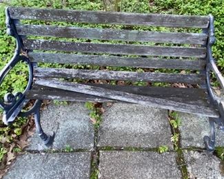 Iron bench sides …the wood has seen better days