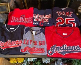 Assorted Cleveland Indians clothing 