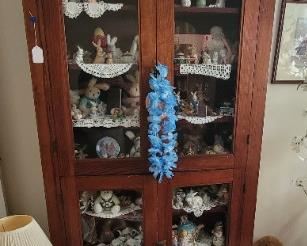 beautiful antique wood display cabinet
