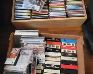8 tracks, CDs, cassettes