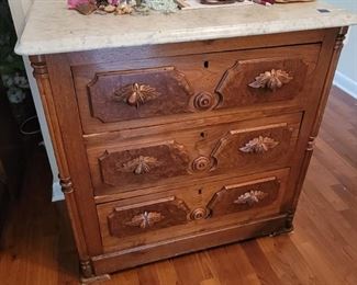 Beautiful antique marble top chest