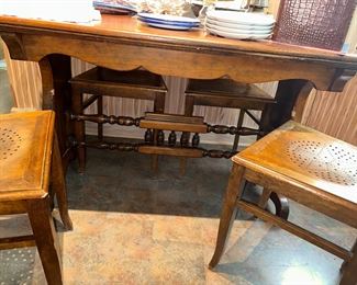 Detail of Forum Cafeteria chairs and table