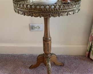Vintage wine table with marble top