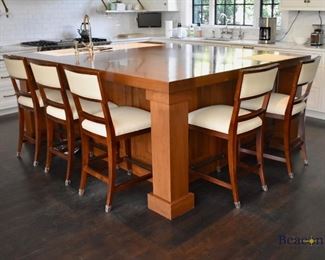 Set of 5 Hickory Chair stools