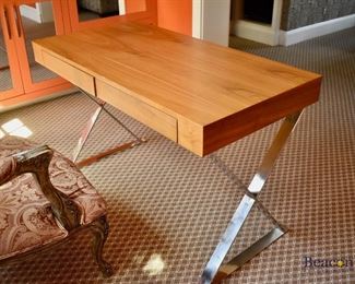 Contemporary desk with chrome legs