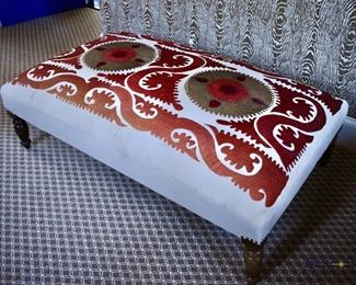 Embroidered cocktail ottoman
