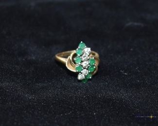 Gold and gemstone ring