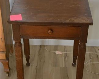 Walnut primitive bedside table