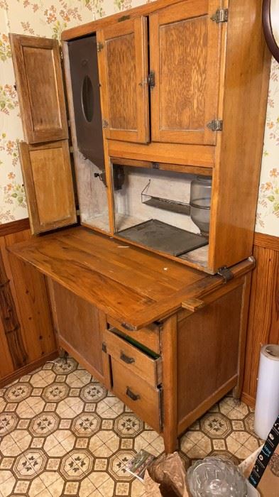 antique Hoosier kitchen cabinet