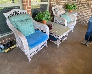Wicker patio furniture