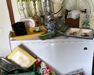 Lamps with misc home decor. 