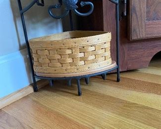 Small corner stand with shelves & one basket - Longaberger