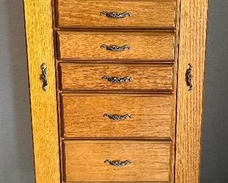 Vintage Oak Jewelry Box