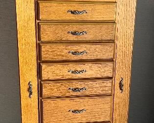Vintage Oak Jewelry Box