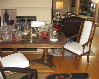 Dining Room: Dining Room Table-Chairs-Glass Bowls