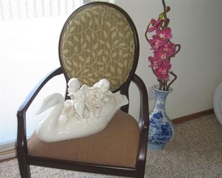 Master Bedroom:  Chairs-Swan-Japanese or Chinese Vase