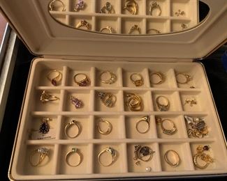 Gold / sterling rings and earrings