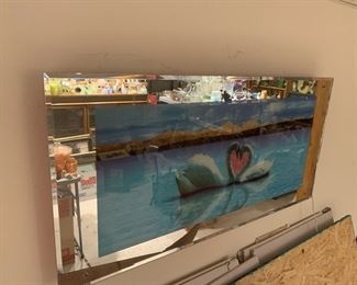 Light up swan mirror picture