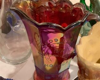 Fenton carnival glass good luck pitcher