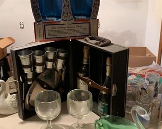 Mid century bar set, Kentucky Derby beer advertisement sign