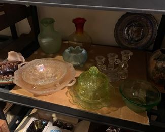 Carnival glass, vaseline glass, fenton