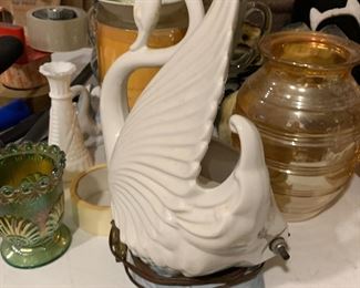 Antique swan tv lamp