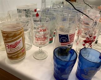 Vintage Miller, Shirley Temple, and other glasses