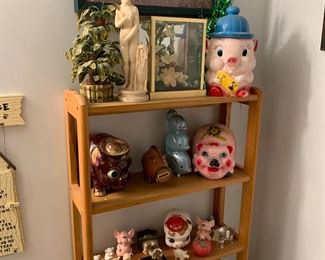 Vintage pig bank and cooky jar collection