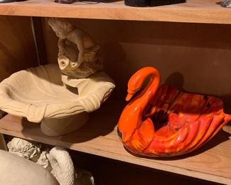 Mid century swan, fountain