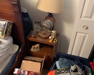 Night stand, neck massager, clothes (many new)