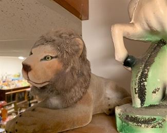 Antique bobble head lion