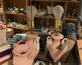 Vintage lamps, vase