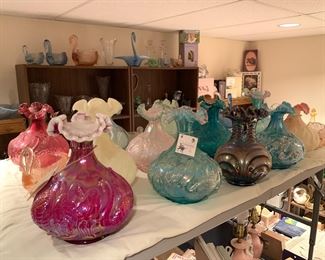 Stunning variety of Fenton vases