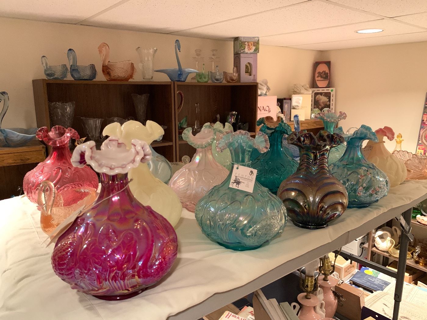 Stunning variety of Fenton vases