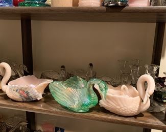 Milk glass and carnival glass