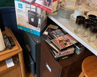 Filing cabinets, black and decker vacuum, paper shredder