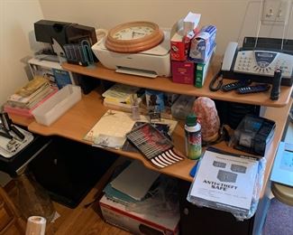 Computer desk and office supplies
