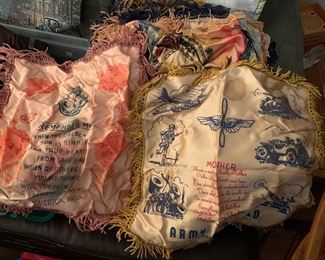 Many WWII related 1940's pillow cases
