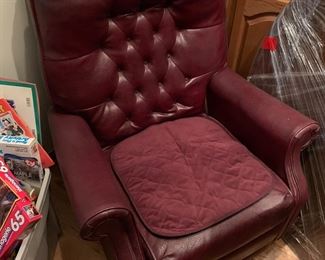 Red leather recliner