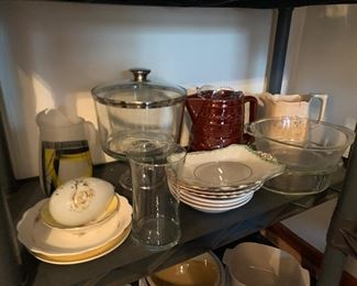 Vintage glassware, kitchenware