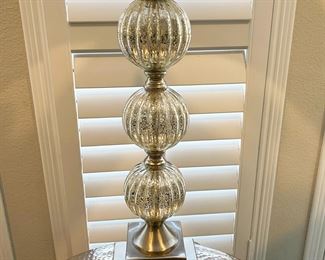 Mercury Glass Look Table Lamp with Acrylic Base (Detail view)